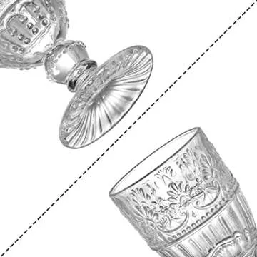 AVLA Vintage Glass Goblet Set for Any Occasion - 6 Pack