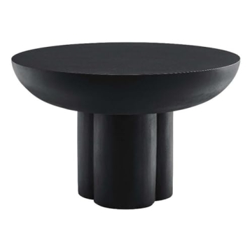 Modway Caspian Concrete Round Black Coffee Table