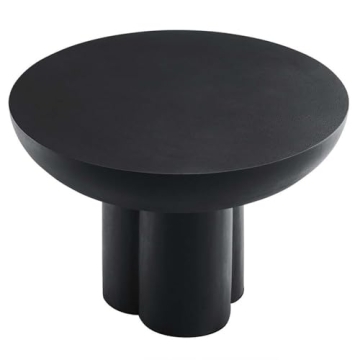 Modway Caspian Concrete Round Black Coffee Table