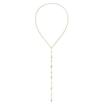 Kenjudess Bohemian Long Pendant Y Necklace Dainty Evil Eye Crystal Pearl Disc Lariat Necklace Boho Body Chain Summer Beach Accessories for Women (Gold crystal)