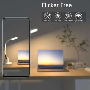 AQINGLING LED Desk Lamp with 3 Reading Modes & Pen Holder