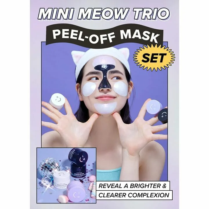 I DEW CARE Mini Meow Trio - Travel Size Peel Off Masks