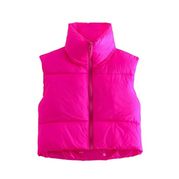 UANEO Stylish Cropped Puffer Vest for Fashion-Forward Women - Zip Up!