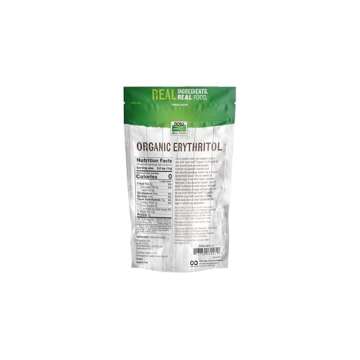 NOW Foods, Organic Erythritol, Pleasant Sweetner for Reduced-Calorie and Sugar-Free Recipes, Zero-Ca...