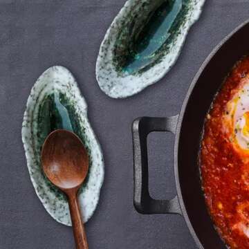 LINXUXIE Oyster Shell Spoon Rest for Kitchen Decor