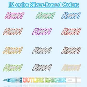 Celepen Shimmer Markers Double Line Outline Markers, Stocking Stuffers for Kids Teens Girls, Gifts f...