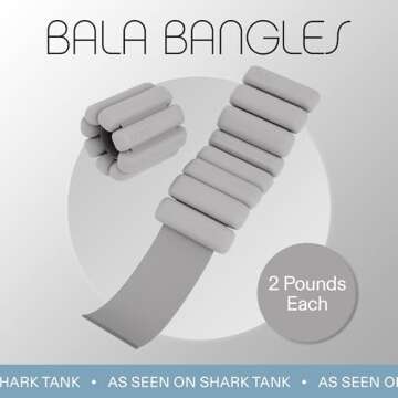 Bala Bangles Wrist & Ankle Weights for Women & Men (Heather) - 2 Pound Adjustable Silicone Weighted ...