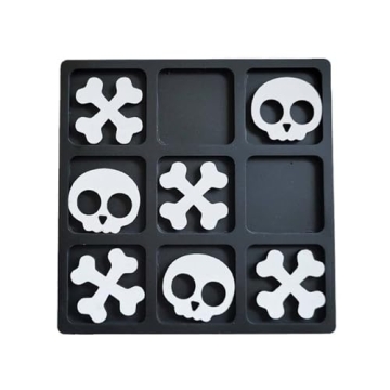 Halloween Party Favors Wooden Tic Tac Toe Board Halloween Tic Tac Toe Board with Skulls Bones Decora...