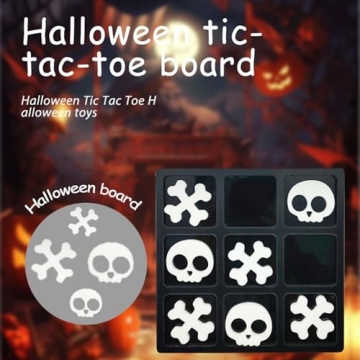 Halloween Wooden Tic Tac Toe Board with Skull Designs