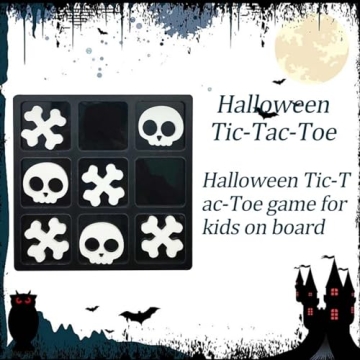 Halloween Wooden Tic Tac Toe Board with Skull Designs