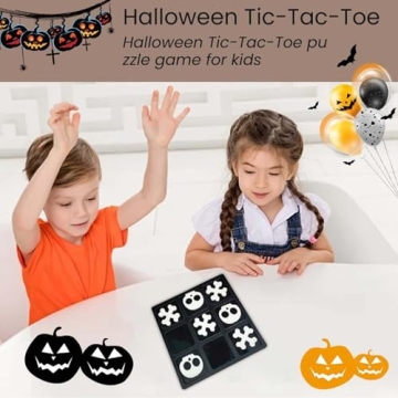 Halloween Wooden Tic Tac Toe Board with Skull Designs