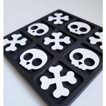 Halloween Wooden Tic Tac Toe Board with Skull Designs