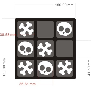Halloween Wooden Tic Tac Toe Board with Skull Designs