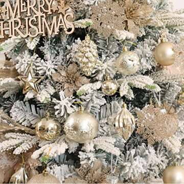 Christmas Ball Ornaments - 43pcs Shatterproof Christmas Tree Decorative Hanging Ornaments with Loop for Xmas Holiday Party Wreath Home Decoration (Champagne)