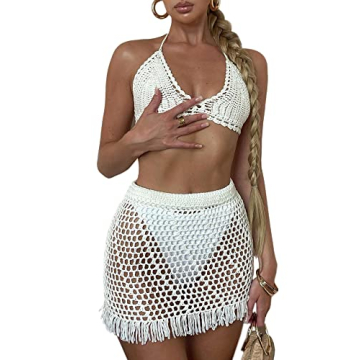 Stylish Women's Summer 2 Piece Swimsuit Cover Up Set