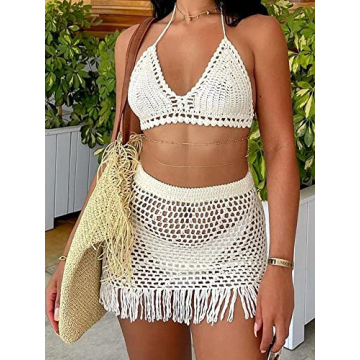 Stylish Women's Summer 2 Piece Swimsuit Cover Up Set