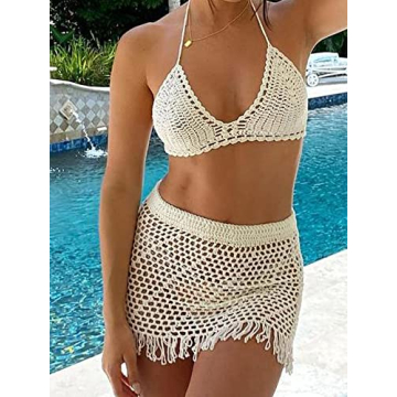Stylish Women's Summer 2 Piece Swimsuit Cover Up Set