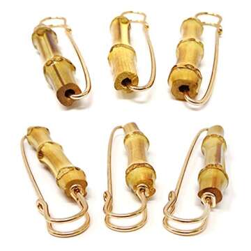 Honbay 3PCS Retro Bamboo Brooch Pins for Stylish Clothing