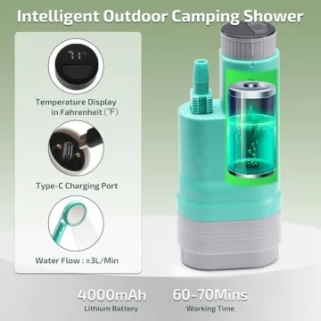 Swonder Camping Shower with Temperature Display for Outdoors