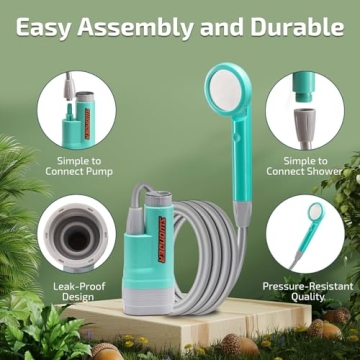 Swonder Camping Shower with Temperature Display for Outdoors