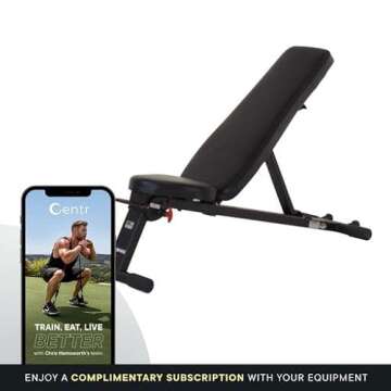 Inspire Fitness Folding Bench - Lays Flat - Decline/Incline Bench - Weight Bench Adjustable - Workou...