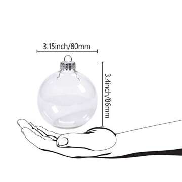 Kanonaki Clear Plastic Ornaments - Shatter-Proof Set of 12