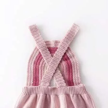 Stylish Just Bodi Rainbow Knit Romper for Baby Girls