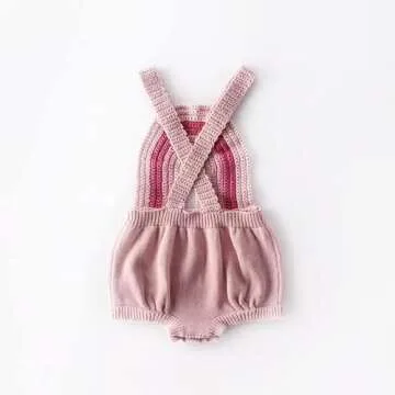 Stylish Just Bodi Rainbow Knit Romper for Baby Girls