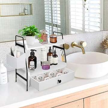 Coffee Bar Accessories and Organizer Countertop, Coffee Station Organizer Kitchen Counter Shelf Orga...