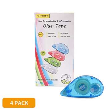 Glue Runner Permanent, Double Sided Adhesive Scrapbook Runner Tape Roller, 0.3-inch by 360-Inch, Per...