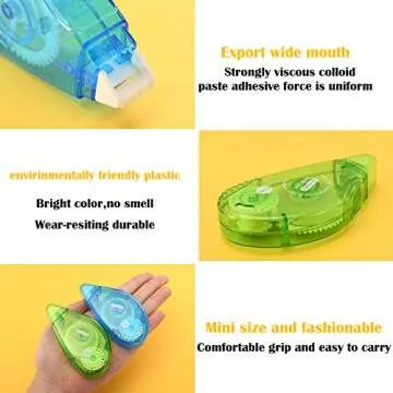 Glue Runner Permanent, Double Sided Adhesive Scrapbook Runner Tape Roller, 0.3-inch by 360-Inch, Permanent Adhesive Dots Roller Applicator, 4 Pack - Blue