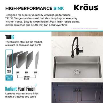 KRAUS 32-inch Undermount Stainless Steel Kitchen Sink