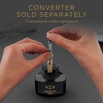 Parker Fountain Pen Ink Bottle, Black QUINK Ink, 57 ml Fountain Pen Refill