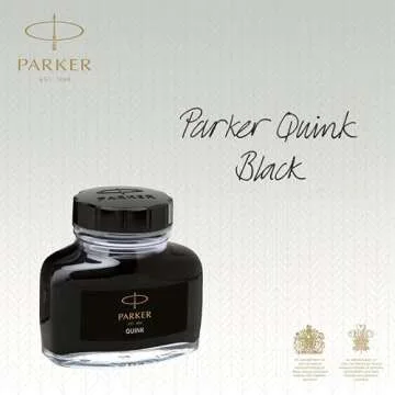 Parker Fountain Pen Ink Bottle, Black QUINK Ink, 57 ml Fountain Pen Refill