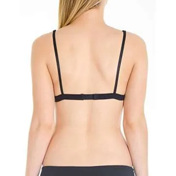 Anemone Women's Lace Bralette Floral Sheer Bra Top Thin Band S/M Black