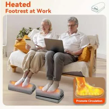 Snailax Footrest for Under Desk at Work, Heated Ergonomic Foot Stool, Adjustable Height, 2 Heating Levels & 3 Vibrating Massage Modes, Gaming Office Home Use