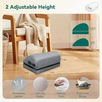 Snailax Footrest for Under Desk at Work, Heated Ergonomic Foot Stool, Adjustable Height, 2 Heating Levels & 3 Vibrating Massage Modes, Gaming Office Home Use