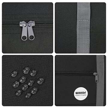 WANDF For Spirit Airlines Personal Item Bag 18x14x8 Travel Duffel Bag Underseat Foldable Carry-on Luggage for Women（A-Black）