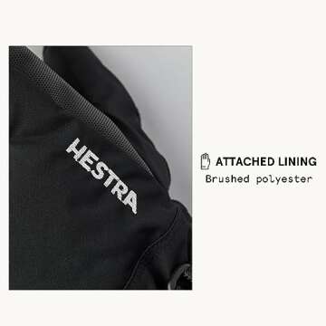 Hestra Gauntlet CZone Junior Glove - Waterproof, Insulated 3-Finger Snow Glove for Winter, Skiing, Playing in The Snow for Kids and Youth - Black/Graphite - 7