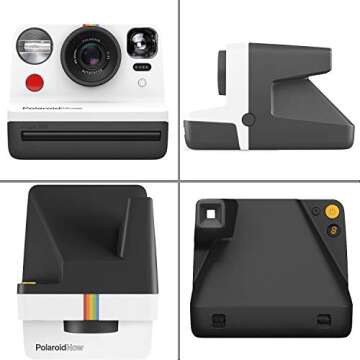 Polaroid NOW i-Type Camera - Black & White +Polaroid Color Film for i-Type - Double Pack + Album + Strap
