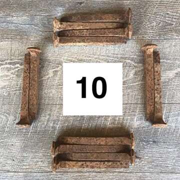 THE OTHER TIDE Genuine Vintage Carbon Steel Railroad Spikes - with Rusting, Patina & Pitting (10)