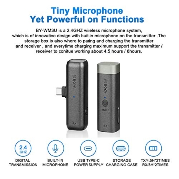 BOYA BY-WM3U Wireless Microphone for Vlogging and Streaming