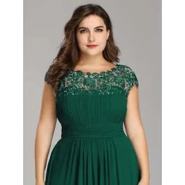 Ever-Pretty Womens Empire Waist Chiffon Ruched Wedding Party Bridesmaid Dresses Green US 14