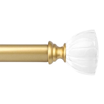 Adjustable KNOBWELL Golden Curtain Rods with Finials