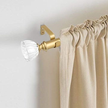 Adjustable KNOBWELL Golden Curtain Rods with Finials