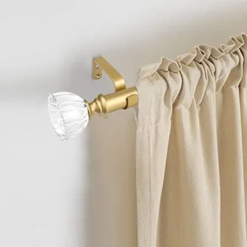 Adjustable KNOBWELL Golden Curtain Rods with Finials