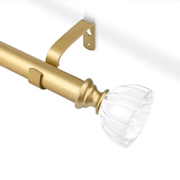 Adjustable KNOBWELL Golden Curtain Rods with Finials