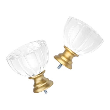 Adjustable KNOBWELL Golden Curtain Rods with Finials