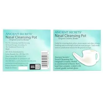 ANCIENT SECRETS Neti Pot Sinus Rinse + Pre-Measured Cleansing Salt Pack – Dishwasher-Safe Ceramic ...