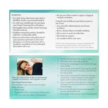 ANCIENT SECRETS Neti Pot Sinus Rinse + Pre-Measured Cleansing Salt Pack – Dishwasher-Safe Ceramic Model, Patented Ergonomic No-Leak Design, Nasal Cleansing Pot, Nasal Irrigation